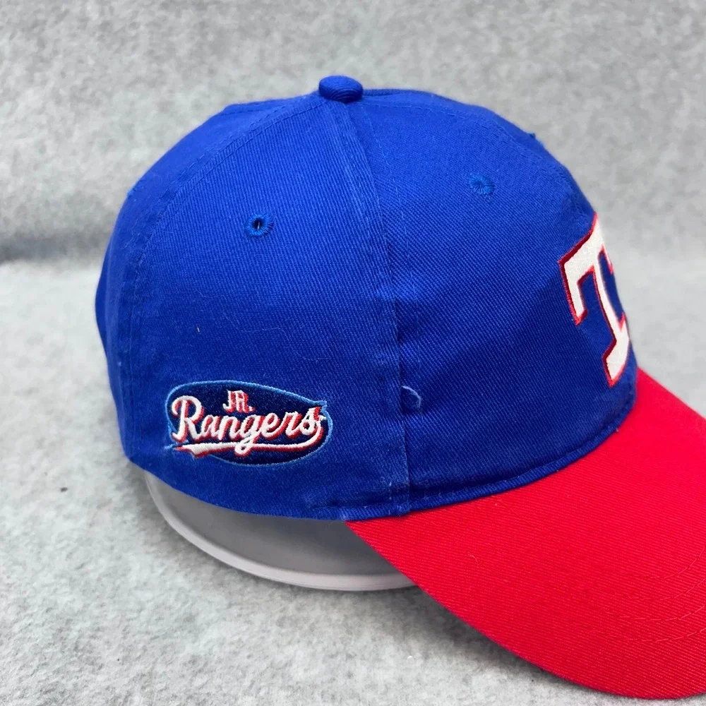 Texas Rangers T Logo Youth Blue Red MLB Baseball Hat Jr Rangers Adjustable OSFM